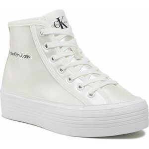 Sneakersy Calvin Klein Jeans Bold Vulc Flatf Mid Laceup Ny Wn YW0YW01226 Bright White/Creamy White YBR