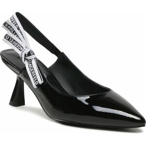 Sandály KARL LAGERFELD KL30808 Black Patent Lthr