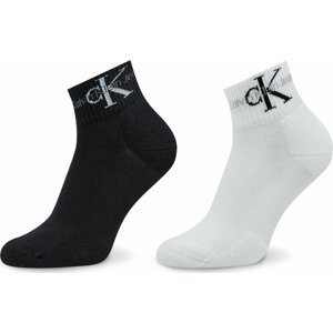 Sada 2 párů dámských nízkých ponožek Calvin Klein Jeans 701225317 Black Combo 001