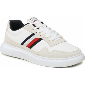 Sneakersy Tommy Hilfiger Lightweight Leather Mix Cup FM0FM04427 White YBS