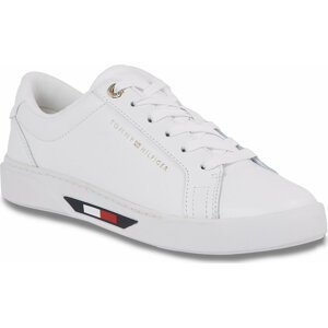 Sneakersy Tommy Hilfiger Global Stripes Court Sneaker FW0FW07559 White YBS