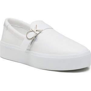 Sneakersy Calvin Klein Flatform Cup Slip On W/Hw HW0HW01516 Triple White 0K4