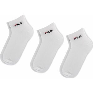 Sada 3 párů dámských nízkých ponožek Fila Calza Quarter F1742 Bílá