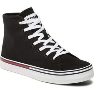 Sneakersy Tommy Jeans Essential Mid Wmn EN0EN01797 Black BDS