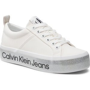 Sneakersy Calvin Klein Jeans Flatform Vulcanized 3 YW0YW00491 Bright White YAF