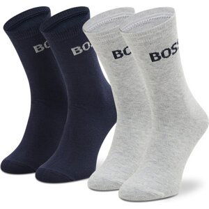 Sada 2 párů dětských vysokých ponožek Boss J20341 Chine Grey A32
