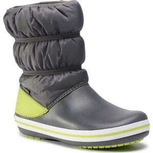 Sněhule Crocs Crocband Winter Boot K 206550 Slate grey/Lime Punch