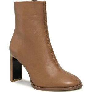 Polokozačky Calvin Klein Curved Stil Ankle Boot 80 HW0HW01541 Safari Canvas RBC