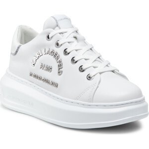 Sneakersy KARL LAGERFELD KL62539 White Lthr W/Silver