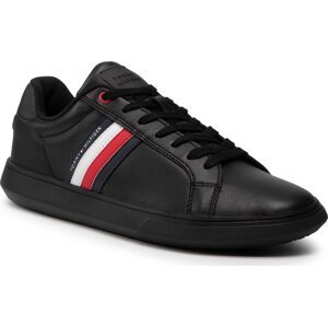 Sneakersy Tommy Hilfiger Essential Leather Cupsole FM0FM02668 Triple Black 0GK