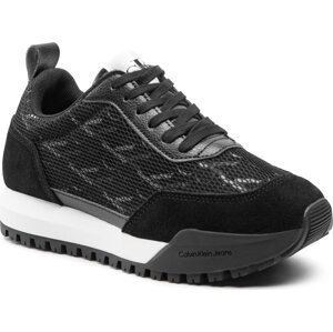 Sneakersy Calvin Klein Jeans New Retro Runner Laceup Aop YW0YW00706 Black BDS