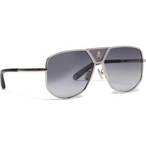 Sluneční brýle PHILIPP PLEIN Power Skull SPP009V Shiny Full Palladium 0579