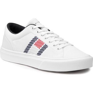Sneakersy Tommy Hilfiger Lightweight Stripes Knit Sneaker FM0FM03400 White YBR