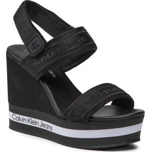 Sandály Calvin Klein Jeans Wedge Sandal Sling Pes YW0YW00572 Black BDS