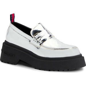 Loafersy Tommy Jeans Tjw Chunky Metallic EN0EN02321 Silver 0IP