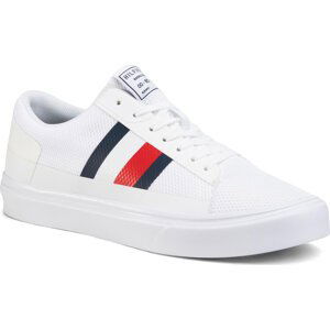 Sneakersy Tommy Hilfiger Lightweight Stripes Knit Sneaker FM0FM02689 White YBS