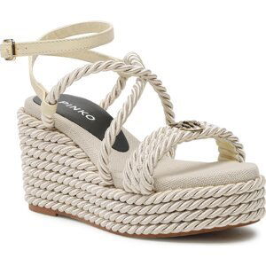 Sandály Pinko Brigitte Wedge Corda Intrecciata PE 23 BLKG1 100869 A0R3 Beige/Sabbia D18