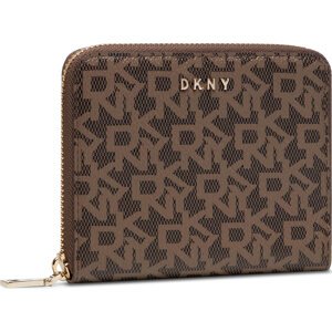 Velká dámská peněženka DKNY Bryant - Sm Zip Aroun R831J656 Hnědá