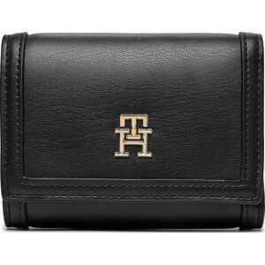 Malá dámská peněženka Tommy Hilfiger Th City Med Flap Wallet AW0AW15746 Černá