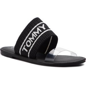 Nazouváky Tommy Jeans Knit Tommy Jeans Flat Sandal EN0EN00533 Black 990
