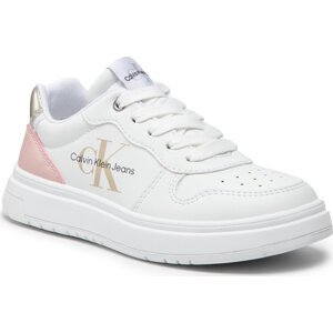 Sneakersy Calvin Klein Jeans Low Cut Lace-Up Sneaker V3A9-80180-1355 White/Pink/Platinum Y855
