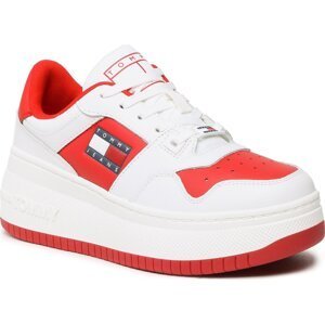 Sneakersy Tommy Jeans Retro Basket Flatf EN0EN02086 Deep Crimson XNL