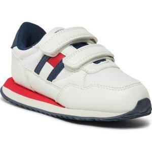 Sneakersy Tommy Hilfiger Flag Low Cut Velcro Sneaker T1B9-33129-0208 M White 100