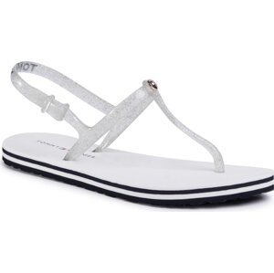 Sandály Tommy Hilfiger Irredescent Flat Beach Sandal FW0FW04796 White YBS