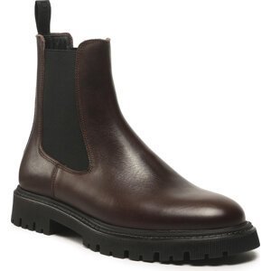 Kotníková obuv s elastickým prvkem Les Deux Tatum Leather Chelsea Boot LDM820024 Brown 820820