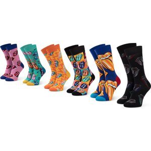 Sada 6 párů vysokých ponožek unisex Happy Socks XRLS10-3300 Barevná