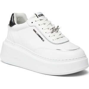 Sneakersy KARL LAGERFELD KL63519 White Lthr w/Silver 01S