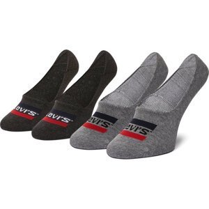 Sada 2 párů kotníkových ponožek unisex Levi's® 37157-0562 Middle Grey Melange/Anthracite