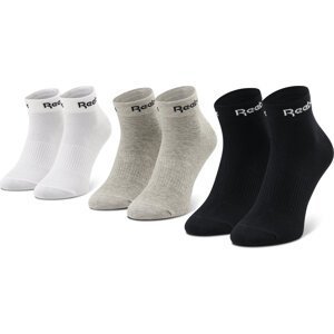 Sada 3 párů nízkých ponožek unisex Reebok Act Core Ankle Sock 3P GH8168 Mgreyh/White/Black