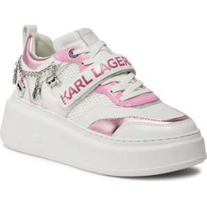 Sneakersy KARL LAGERFELD KL63544F White Lthr w/Pink 01P