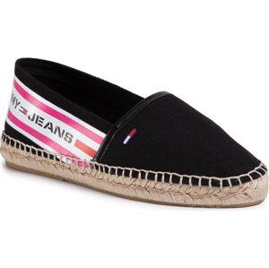 Espadrilky Tommy Jeans Chunky Tape Espadrille EN0EN00817 Black BDS