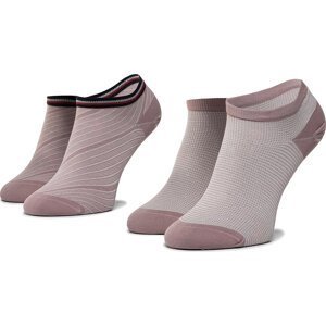 Sada 2 párů dámských nízkých ponožek Tommy Hilfiger 320302001 Woodrose 012