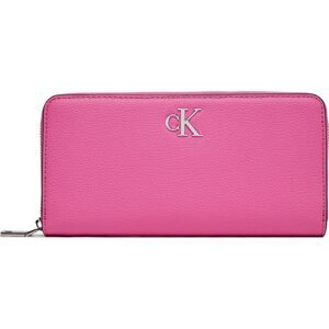 Velká dámská peněženka Calvin Klein Jeans Minimal Monogram Zip Around K60K611269 Pink Amour TO5