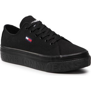 Tenisky Tommy Jeans Flatform EN0EN01673 Black BDS