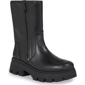 Polokozačky Calvin Klein Jeans Chunky Combat Zip Boot Wn YW0YW01109 Triple Black 0GT