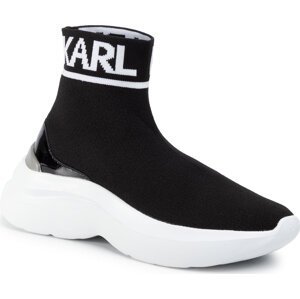 Sneakersy KARL LAGERFELD KL61850 Black Kint Textile W/White