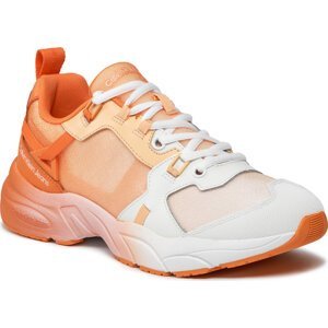 Sneakersy Calvin Klein Jeans Retro Tennis Low Lace Mix Ml Sat YW0YW01307 Coral Rose/Bright White 0JJ