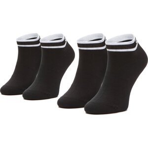 Sada 2 párů dámských nízkých ponožek Calvin Klein 100001900 Black 001