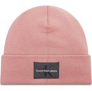 Čepice Calvin Klein Jeans Classic Beanie Monogram K60K609803 Pink Blush TFG