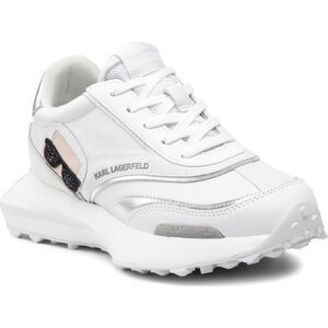 Sneakersy KARL LAGERFELD KL62930 White Lthr/Sde W/Silver