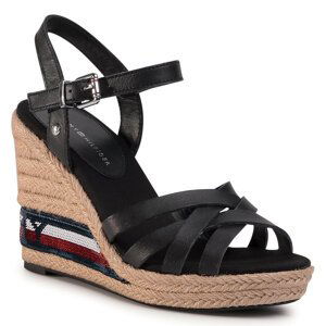 Espadrilky Tommy Hilfiger Tommy Sequins High Wedge Sandal FW0FW04843 Black BDS