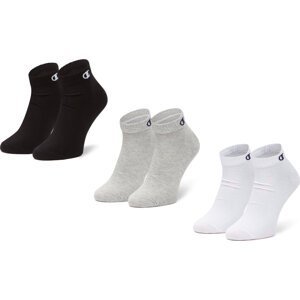 Sada 3 párů nízkých ponožek unisex Champion CH0008QH-8WU White/Grey/Black