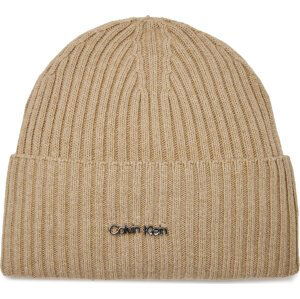 Čepice Calvin Klein Ck Must Logo Beanie K60K611401 Silver Mink PFA