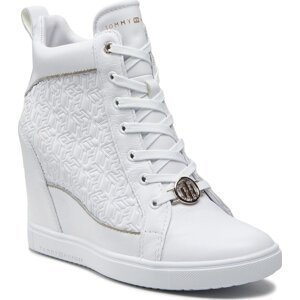 Sneakersy Tommy Hilfiger Metallic Pop Sneaker Wedge FW0FW06118 White YBR