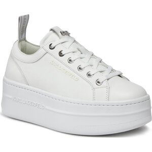 Sneakersy KARL LAGERFELD KL65019 White Lthr/Textile 411