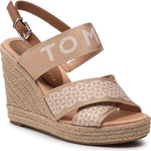 Espadrilky Tommy Hilfiger Webbing High Wedge Sandal FW0FW06355 Sandrift ABR